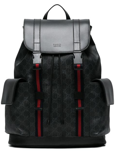 mens black gucci backpack|gucci black small backpack.